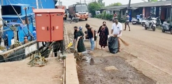 Velim Cong workers carry out cleanliness drive at Cutbona jetty