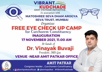 Free eye check up camp in Curchorem