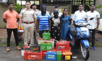 2 garbage collectors arrested for theft, 17 batteries recovered