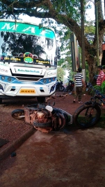 Lorry rams into parked car, scooter at Polem