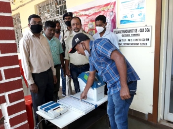 EVM demo held at Old Goa, Cumbharjua