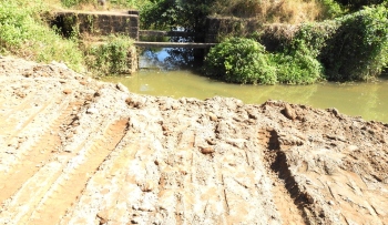 Railways face Chandor villagers’ ire after filling water body with mud