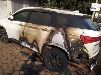 BJP leader’s SUV set afire in Bicholim