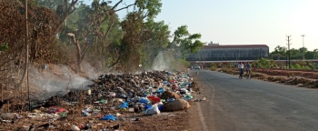 Mound of trash at Aquem set afire again