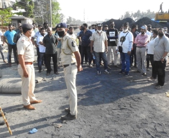 Protests against pet coke handling at Verna railway yard