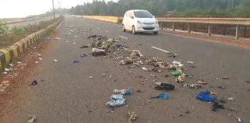 Truck detained for spilling trash on Canacona bypass