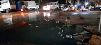 Indira Nagar sewage overflows onto road