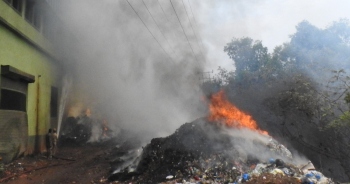 Questions unanswered as to how waste outside shed caught fire