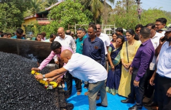 Road hot-mixing works on Gulem-Balli NH-66 begin
