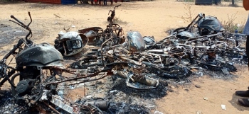 10 two-wheelers set on fire in suspected case of arson