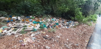 Margao ring road waste continues to fester
