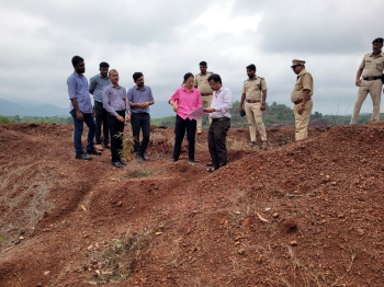 Collector inspects Sattari mining pits for water accumulation