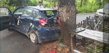 Lucky escape for passengers as cars collide at Canacona