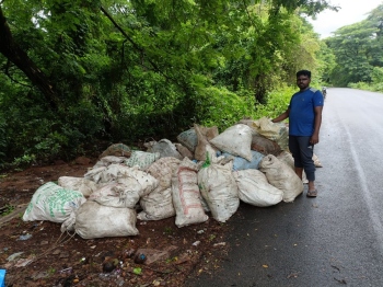 Comba ring road waste collected in bags, but awaits transportation