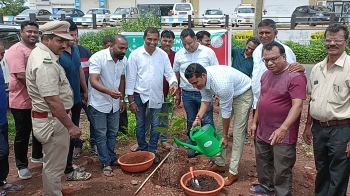 Sancoale sarpanch clears dark spot, plants saplings