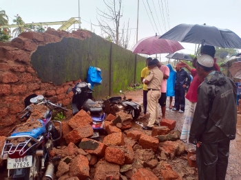 PWD sewage plant wall collapses at Baina