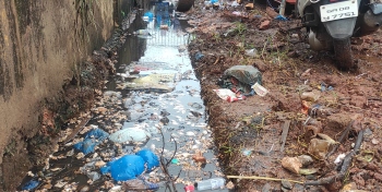 Drain at wholesale market chokes with leachate