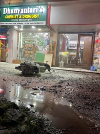 Scooter catches fire in Caranzalem