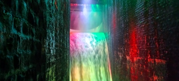 Selaulim Dam spillway lit with tricolour