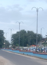 Tourist attraction? Ornamental lamp posts without lamps greet visitors at Colva beach