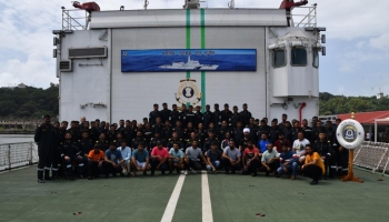 Coast Guard hands over rescued MT Parth crew to coastal police