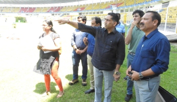 Gaude inspects Fatorda stadium, says ground to be ready in 10 days