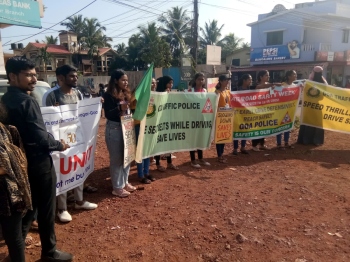 Students raise road safety awareness in Zuarinagar