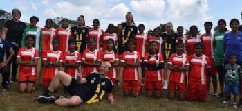 Germany players interact with U-16 players of Legacy Cup