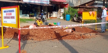 Mapusa sewage project gets underway, digging begins