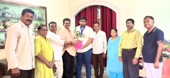 Powerlifter K Prasad Naik felicitated by Sports Minister