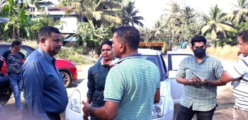 Amid uproar, flying squad halts land cutting at Areal