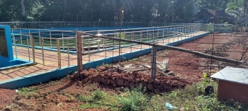 Fence erected alongside Sadanand Sarovar lake