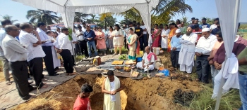 Religious leaders bless foundation stone of St Cruz Panchayat Ghar