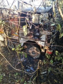 Cargo truck gutted in fire at Pissurlem Industrial Estate