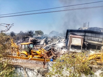 Firefighting Ops at Pilerne paint factory continued on Wednesday