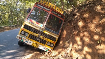 Mishaps continue at Karmalghat, as truck goes off road