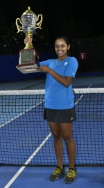 Aishwarya wins treble at Gaspar Dias Open