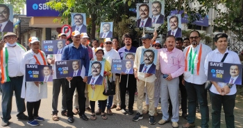 Adani row: Agitation outside SBI Margao