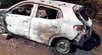 Car gutted in fire along border between Arambol, Mandrem