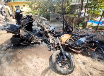 Four bikes gutted, two damaged in suspected arson at New Vaddem