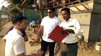 Mandrem VP inspects debris dumped by resort owner