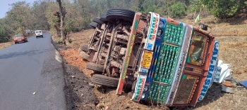 Truck topples as Gulem stretch of NH66 turns unsafe