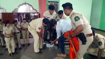 Goddess Sateri idol kept secure inside mandap