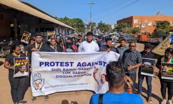 Disqualification of Rahul: S Goa Cong holds protest in Canacona