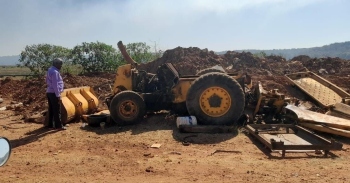 Colvale police arrests three for stealing JCB