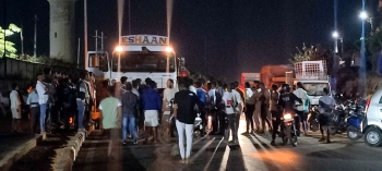 Tension in Mangor as speeding truck mows down bike rider