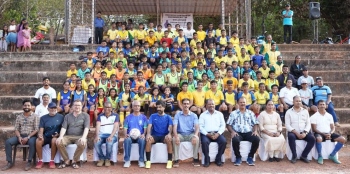 Dhorasoo plays ball with GFDC Siolim camp kids