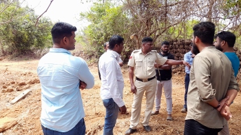 MLA stops road construction work in Housing Board property at Curca